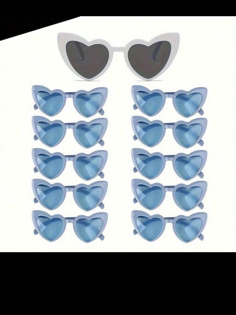SHEIN Light Blue Heart Frame Sunglasses - Blue Lenses